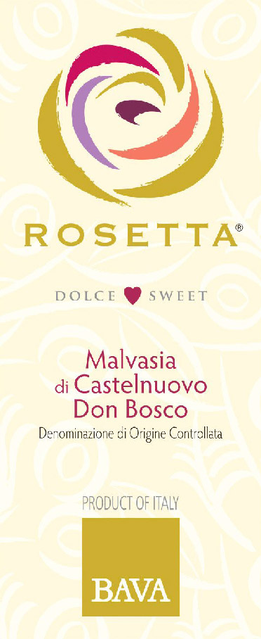 Rosetta - Malvasia di Castelnuovo Don bosco - Cantine Bava - Etichetta